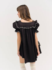 Women Tea Time Babydoll Dress - Black