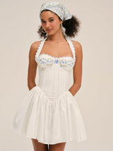 Women Tea Time Poplin Bustier Mini Dress - White