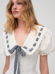 Women Ruby Ribbon Mini Dress - White
