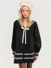 Women Helena Poplin Long Sleeve Mini Dress - Black