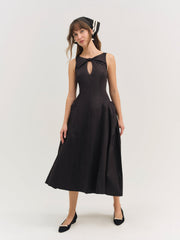 Women Evanie Structured Midi Dress - Black