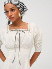 Women Baby Daisy Poplin Mini Dress - White