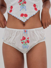 Women Forget Me Not Embroidery Bloomer Panty - White