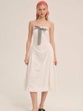Women Rosie Ribbon Midi Dress - White