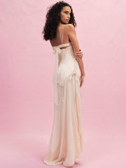 Women Violette Gown - Light Peach