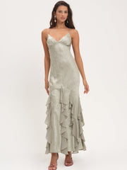 Women Elea Silk Maxi Dress - Sage
