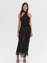Women Angela Chiffon Maxi Dress - Black