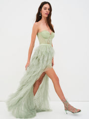 Women Bustier Gown - Green
