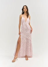 Women Heidi Fringe Maxi Dress - Pink