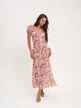 Women Fallen Floral Maxi Dress - Pink