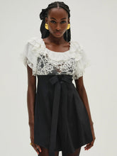 Women Holiday Lace Mini Dress - White
