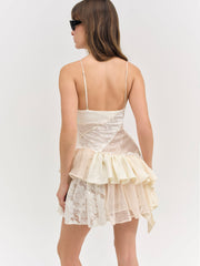 Women Paulina Patchwork Mini Dress - Cream