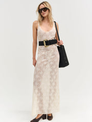 Women Ella Lace Maxi Dress - Cream