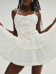 Women Whipped Cream Taffeta Mini Dress - White