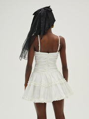 Women Whipped Cream Taffeta Mini Dress - White