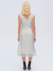 Women Chateau Midi Dress - Blue