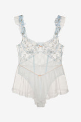Women Winter Roses Romper - Blue