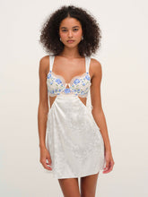 Women Festival Rose Slip Dress - Blue