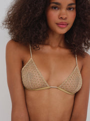 Women Glitter Bralette - Gold