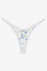 Women Festival Rose Thong Panty - Blue