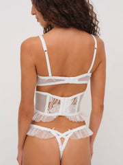 Women Blushing Blooms Bustier - White