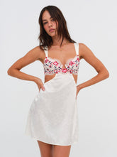Women Festival Rose Slip Dress - Ivory