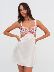 Women Festival Rose Slip Dress - Ivory
