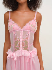 Women Ily Embroidered Slip Dress - Pink
