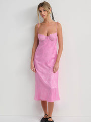 Women Maye Embroidered Slip Dress - Pink