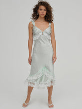 Women Mint Twist Jacquard Midi Slip Dress - Mint