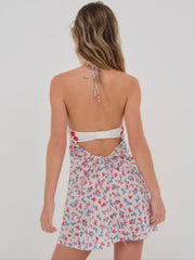 Women Forget Me Not Embroidery Slip Dress - White