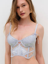 Women Baby's Breath Bustier - Blue