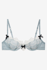 Women Bluebird Jacquard Underwire Bra - Dusty Blue