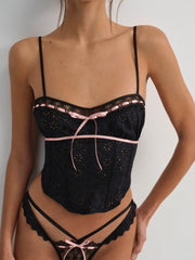 Women Elena Eyelet Bustier - Black