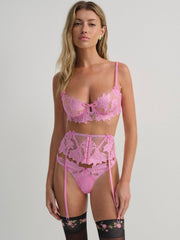 Women Maye Embroidered Underwire Bra - Pink