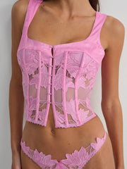 Women Maye Embroidered Bustier - Pink