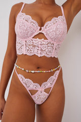 Women Creamsicle Lace Underwire Bra - Pink