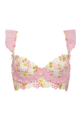 Women Sunset Butterfly Underwire Bra - Pink