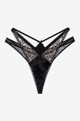 Women Sonia Double Layer Thong Panty - Black