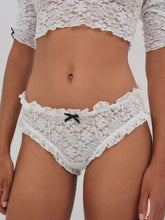 Women Sally Stretch Lace Cheeky Panty - White