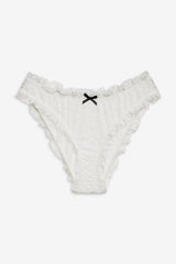 Women Sally Stretch Lace Cheeky Panty - White