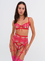 Women Cordelia Garter Belt - Red