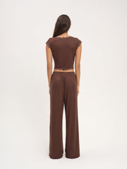 Women Elliana Wide Leg Pant - Chocolate