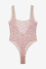 Women Pamela Stretch Lace Bodysuit - Pink
