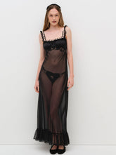 Women Gertrude Maxi Slip Dress - Black
