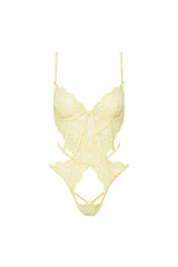 Women Creamsicle Lace Bodysuit - Yellow