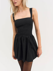 Women Ginny Gingham Mini Dress - Black