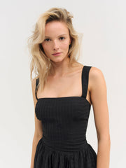 Women Ginny Gingham Mini Dress - Black