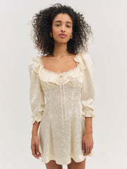 Women Carla Jacquard Mini Dress - Cream