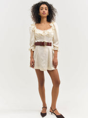 Women Carla Jacquard Mini Dress - Cream